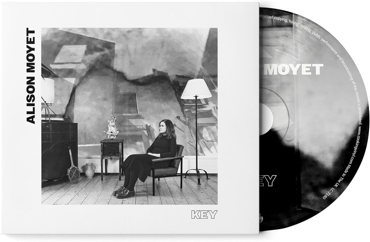 Alison Moyet's "Key" CD case with black and white portrait image.