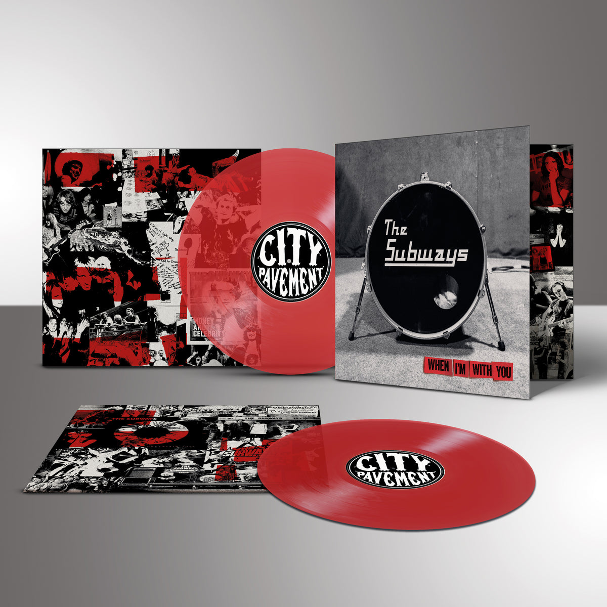 When I’m With You" vinyl record by The Subways, red translucent disc.