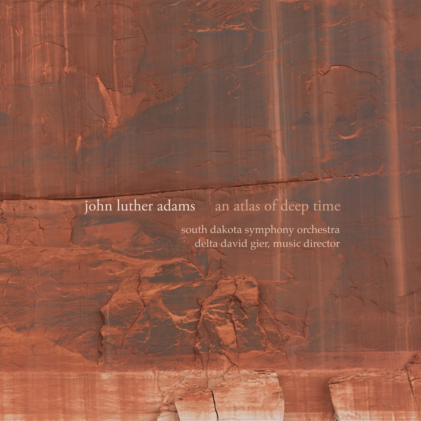 CD cover for "An Atlas of Deep Time" featuring red rock formations.
