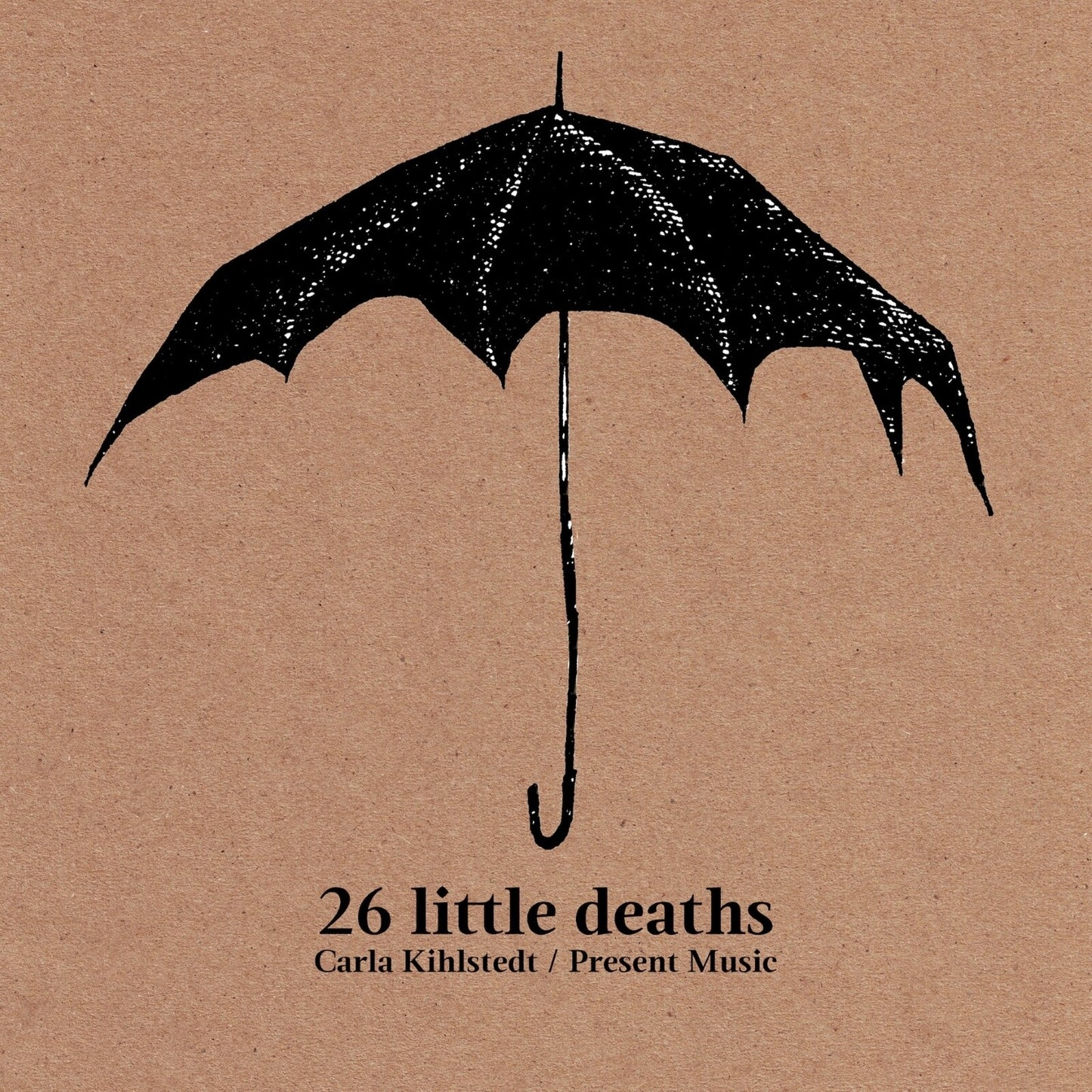 CD cover: black umbrella illustration over a tan background, text below.