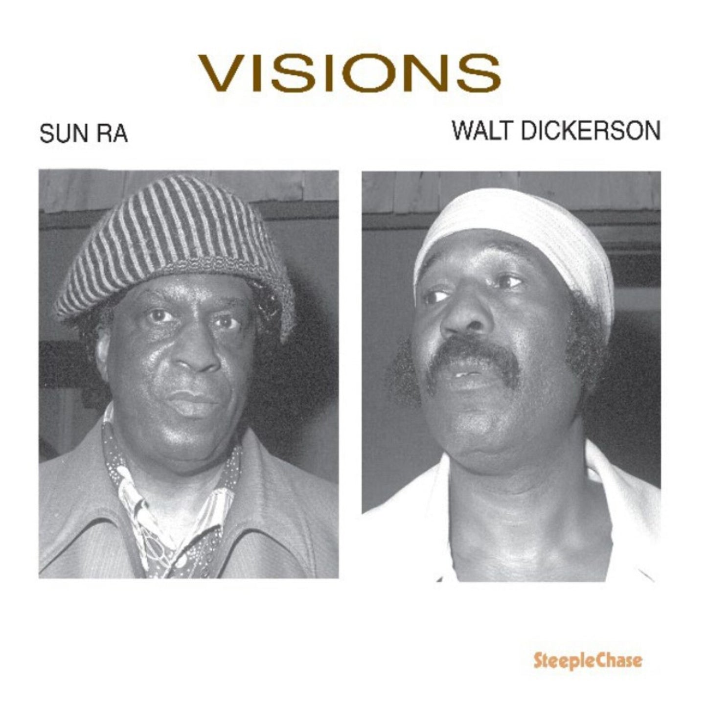 Album cover for "Visions" featuring portraits of Sun Ra and Walt Dickerson.