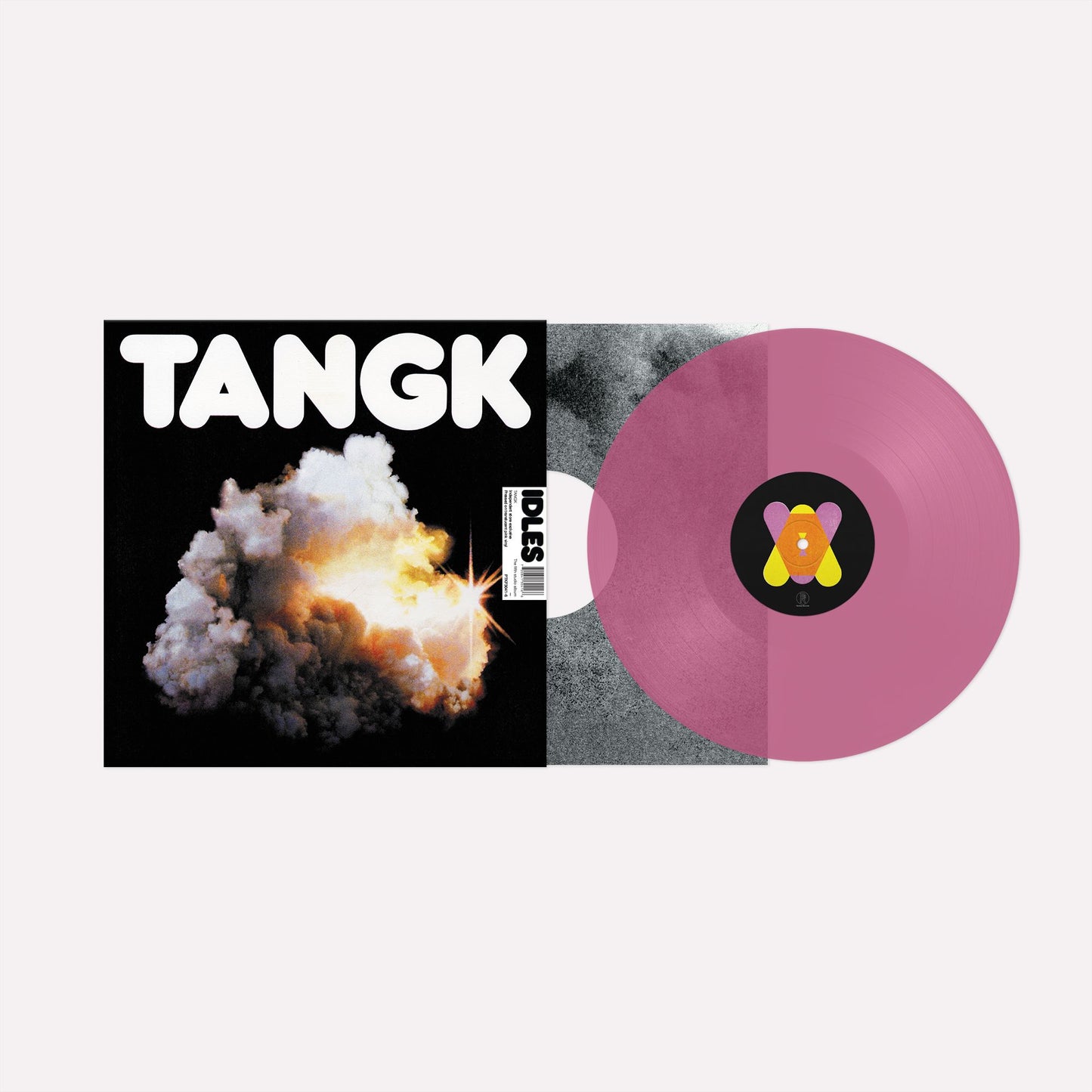 Idles “Tangk” vinyl record with pink disc and explosion cover art.