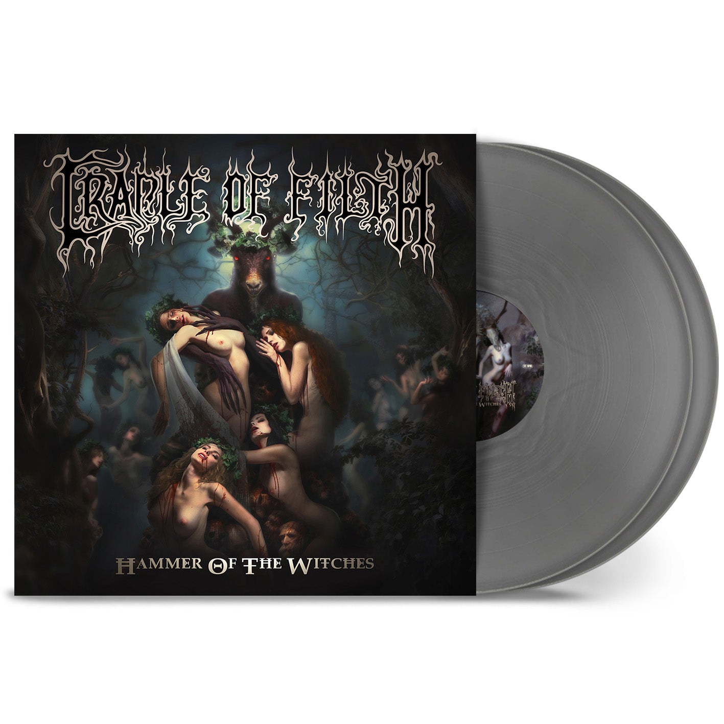 Cradle Of Filth "Hammer Of The Witches" vinyl record and disc.