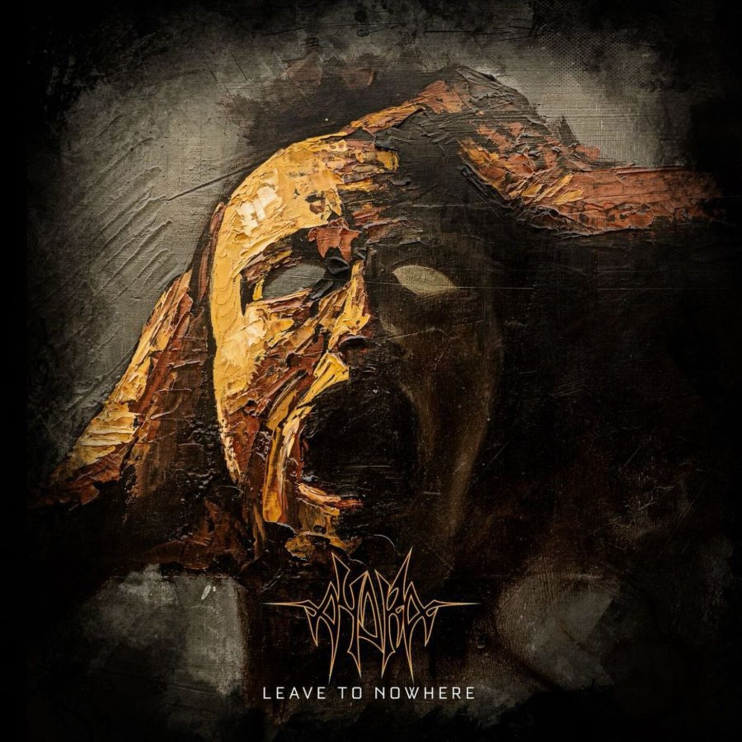 Dark album cover featuring a distressed, screaming face with textured brushstrokes.