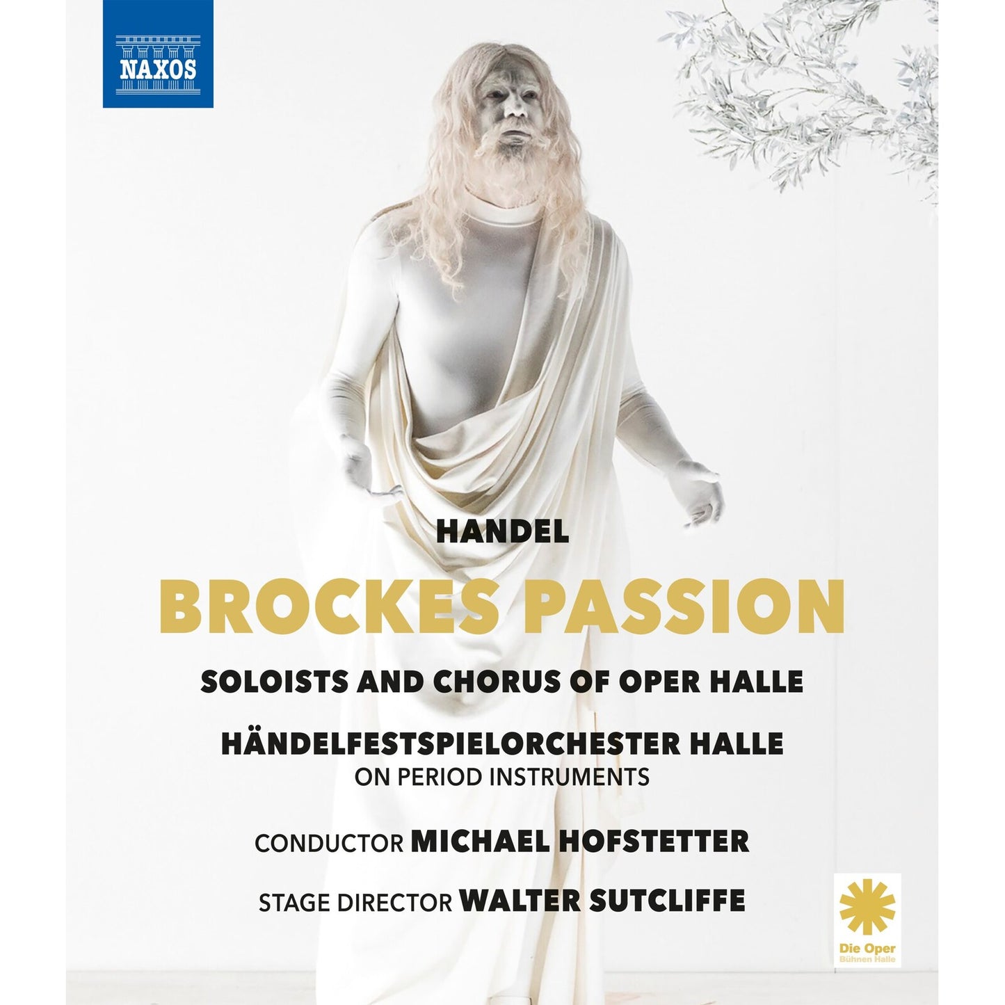 Blu-ray cover for Handel’s Brockes Passion, featuring a draped figure.