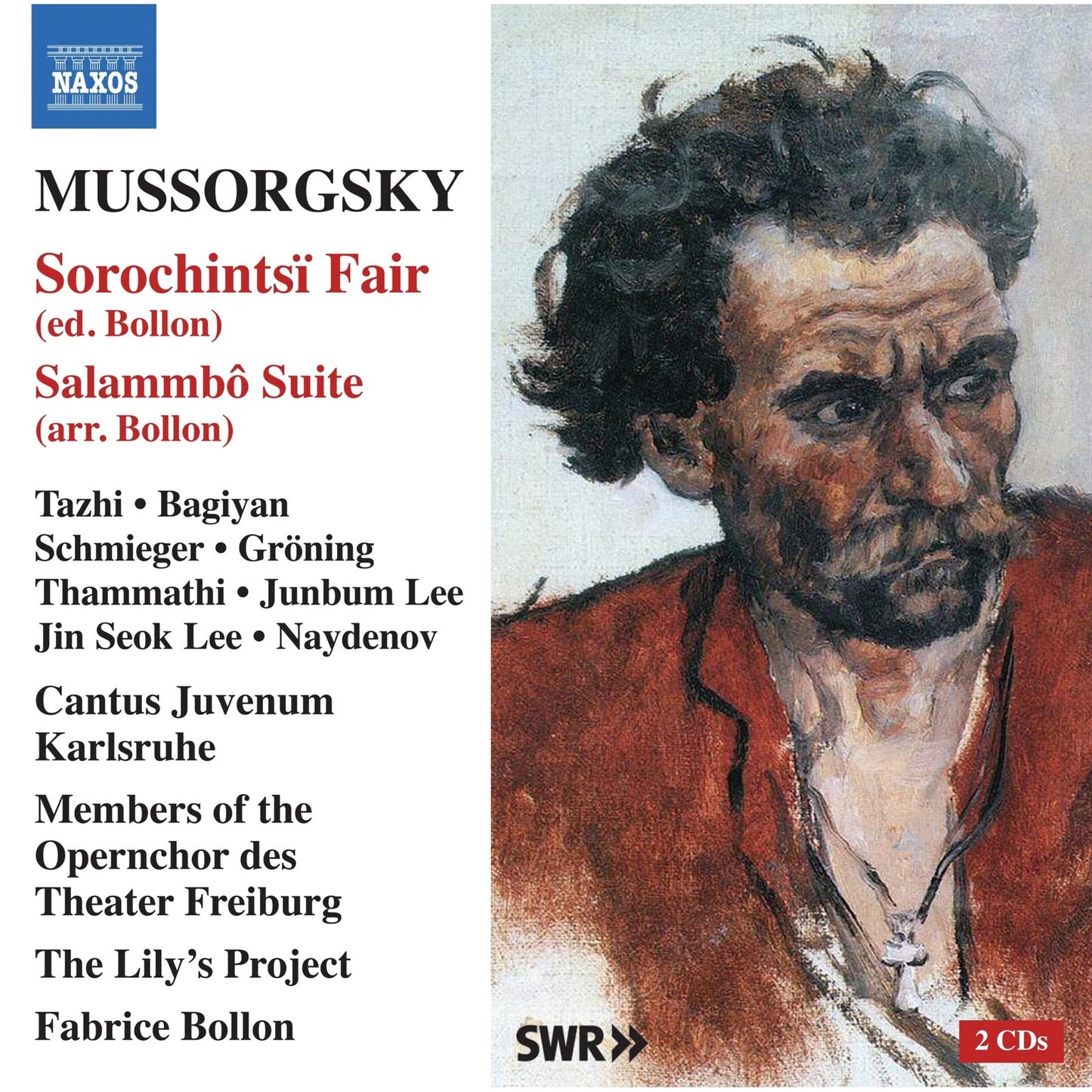 CD cover for Mussorgsky’s “Sorochintsi Fair” featuring a portrait of a man.