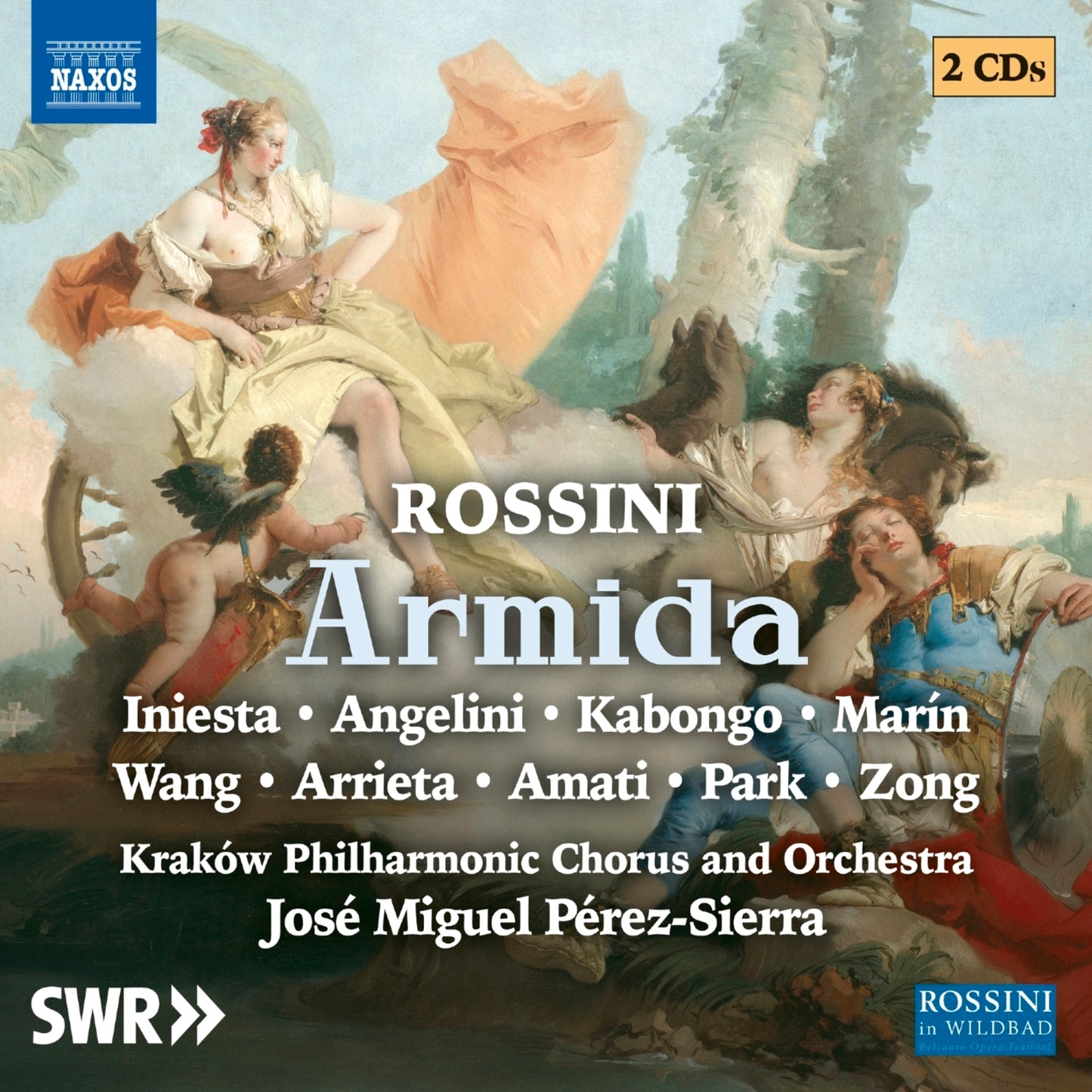 CD cover for Rossini’s “Armida” featuring classical painting and text.