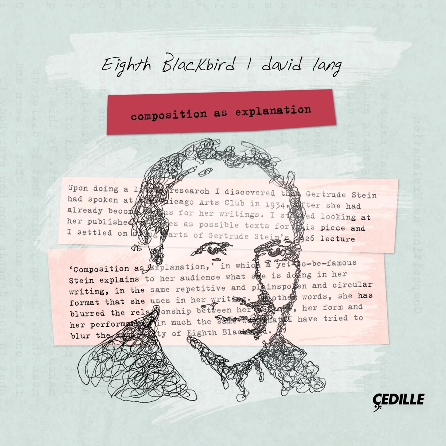 CD cover for Eighth Blackbird’s “Composition A” by David Lang, abstract art.