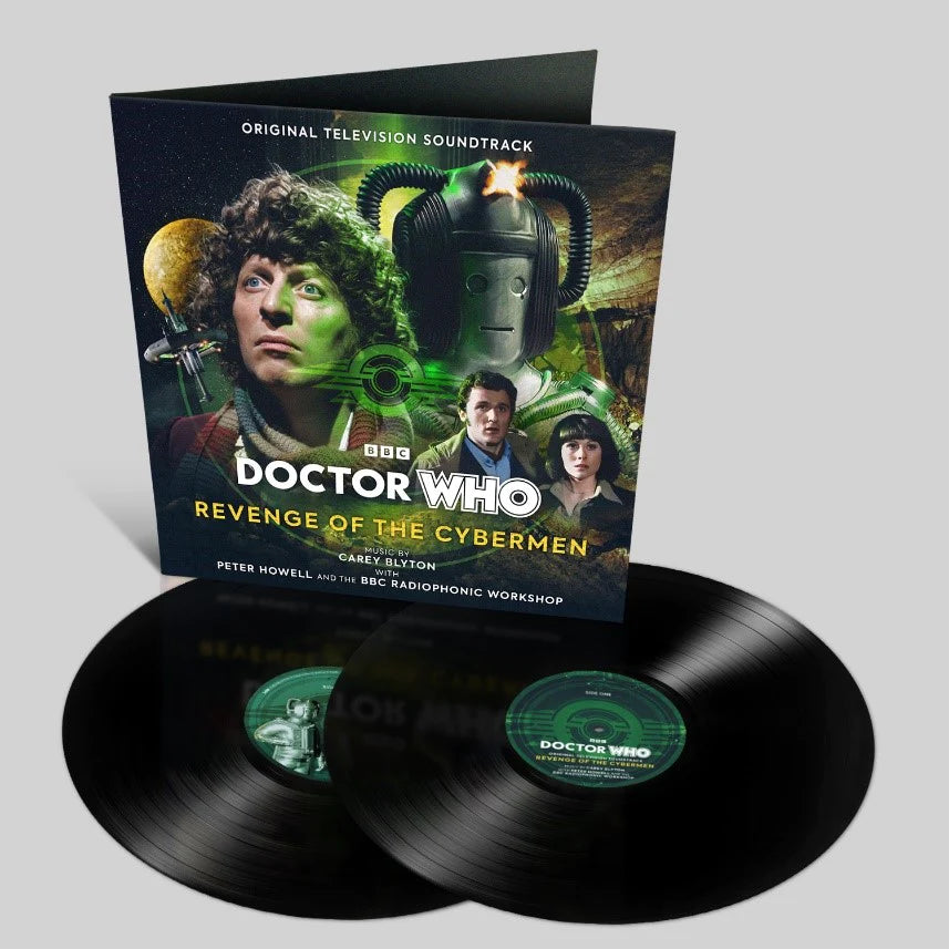 Doctor Who “Revenge of the Cybermen” vinyl soundtrack with cover art.