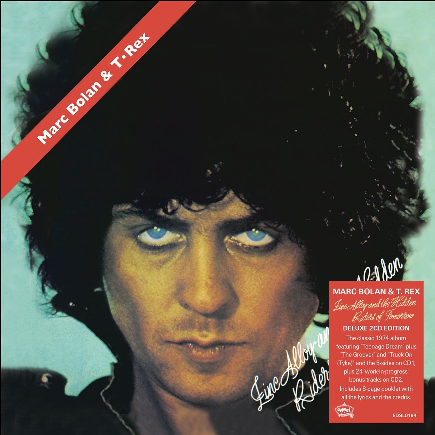 Album cover for T. Rex’s “Zinc Alloy,” featuring a portrait of Marc Bolan.