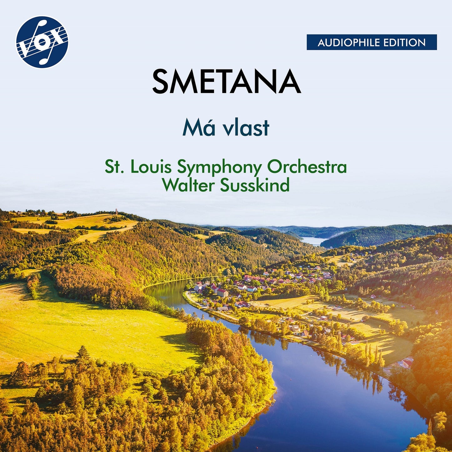 CD cover for Smetana’s “Má vlast” featuring a landscape scene.