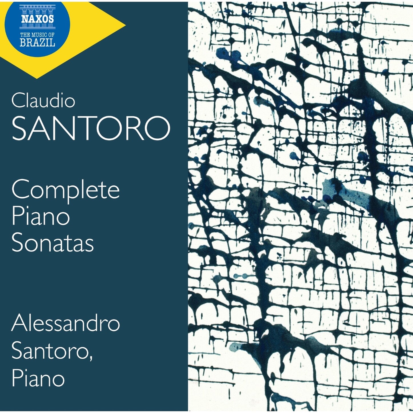 CD cover for Claudio Santoro’s Complete Piano Sonatas, abstract art.