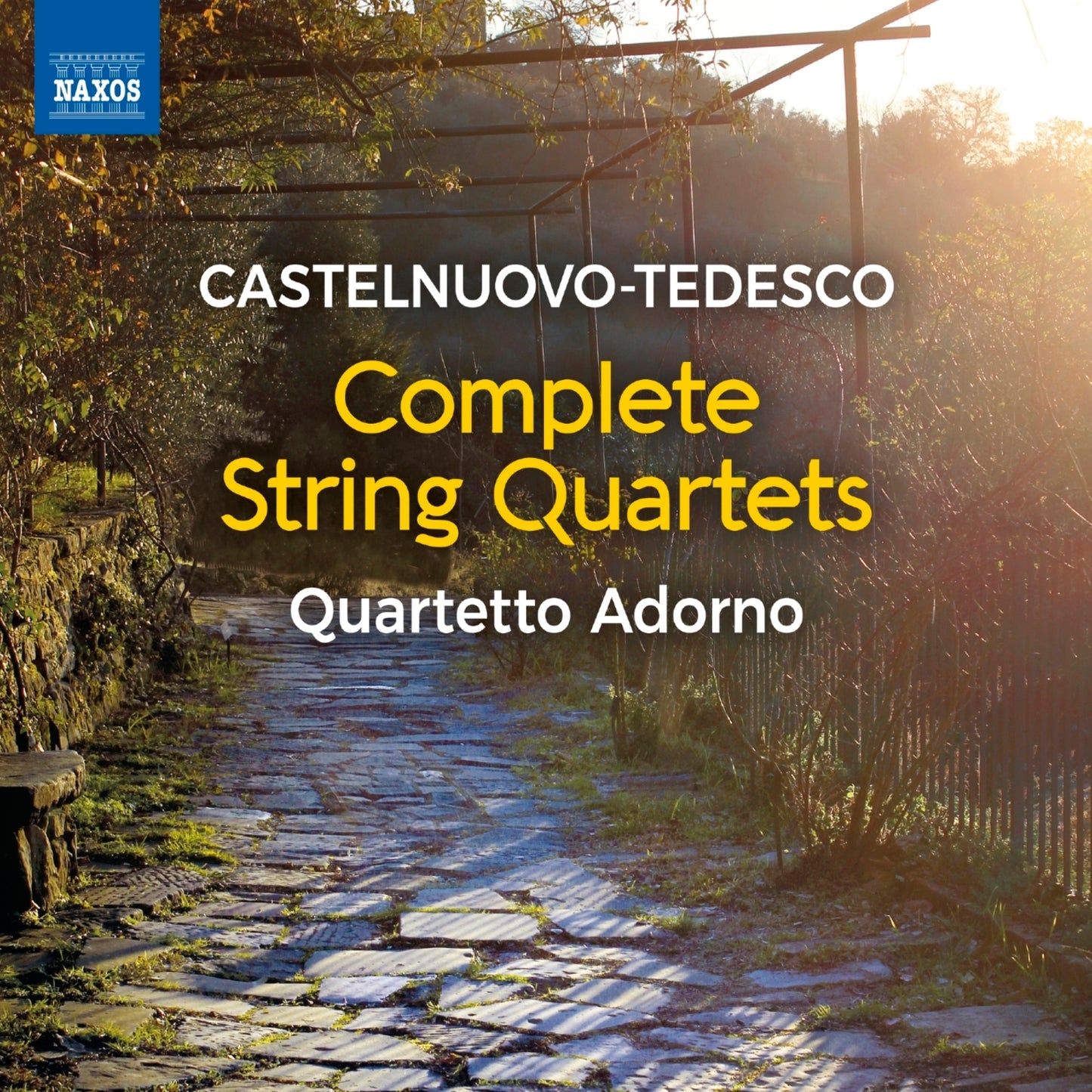 CD cover for Castelnuovo-Tedesco string quartets by Quartetto Adorno.