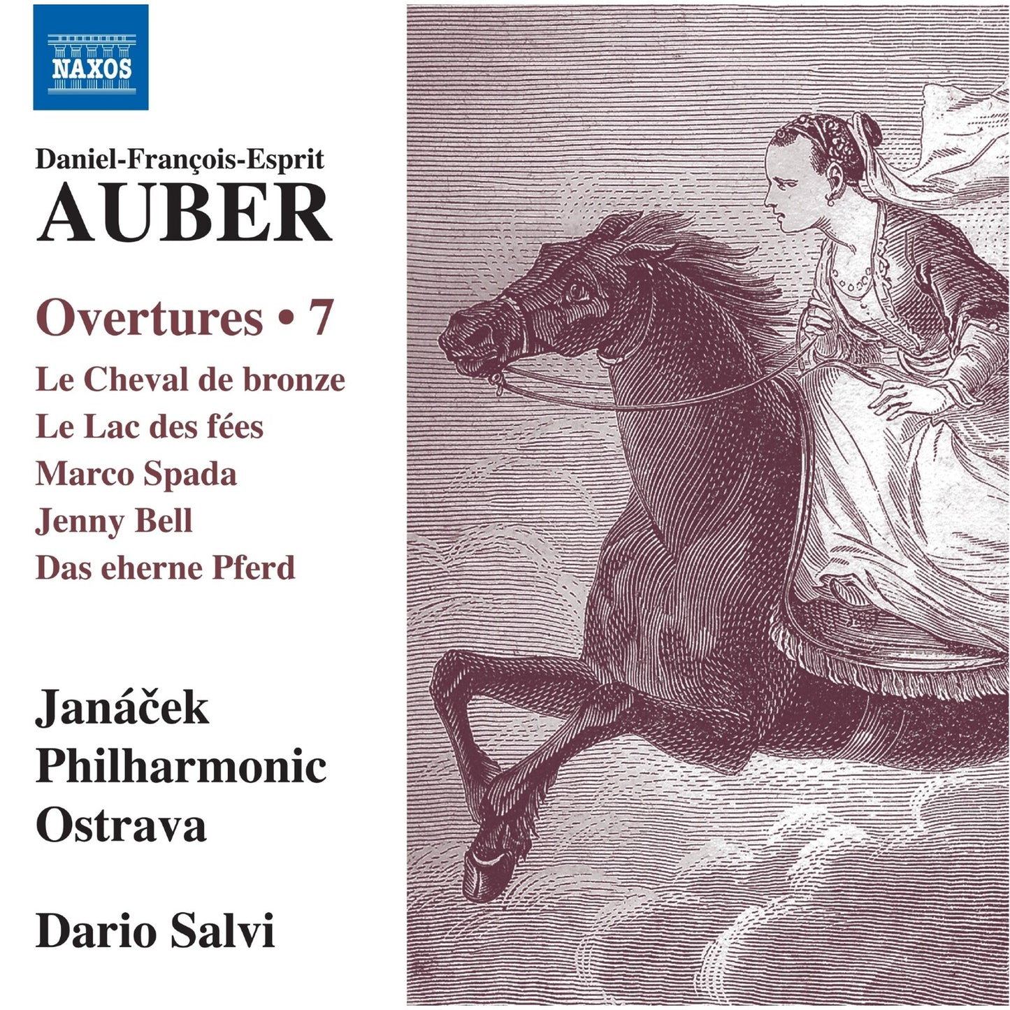 CD cover: Auber overtures, featuring a rider on a horse illustration.