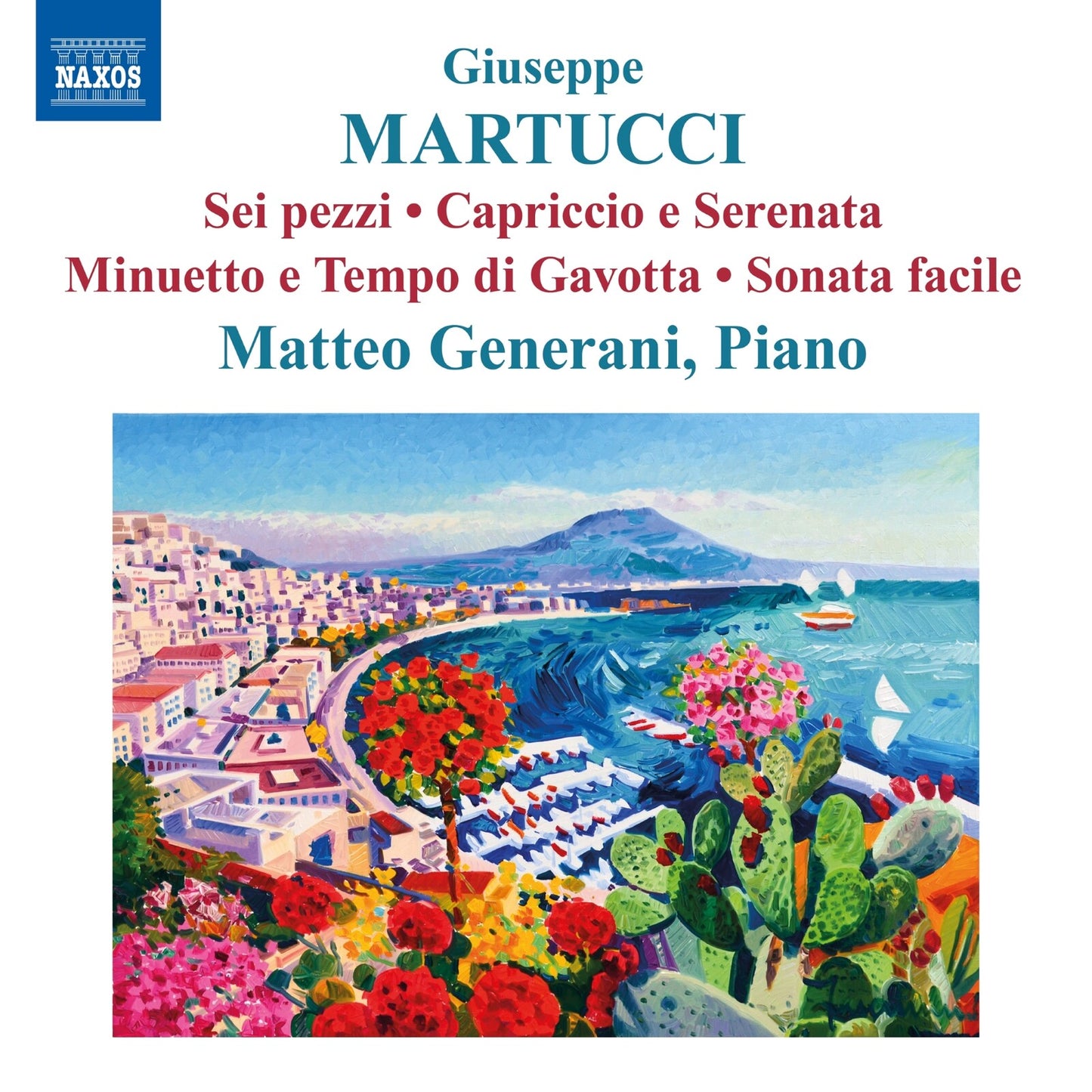 CD cover featuring a coastal Italian town painting and text details.