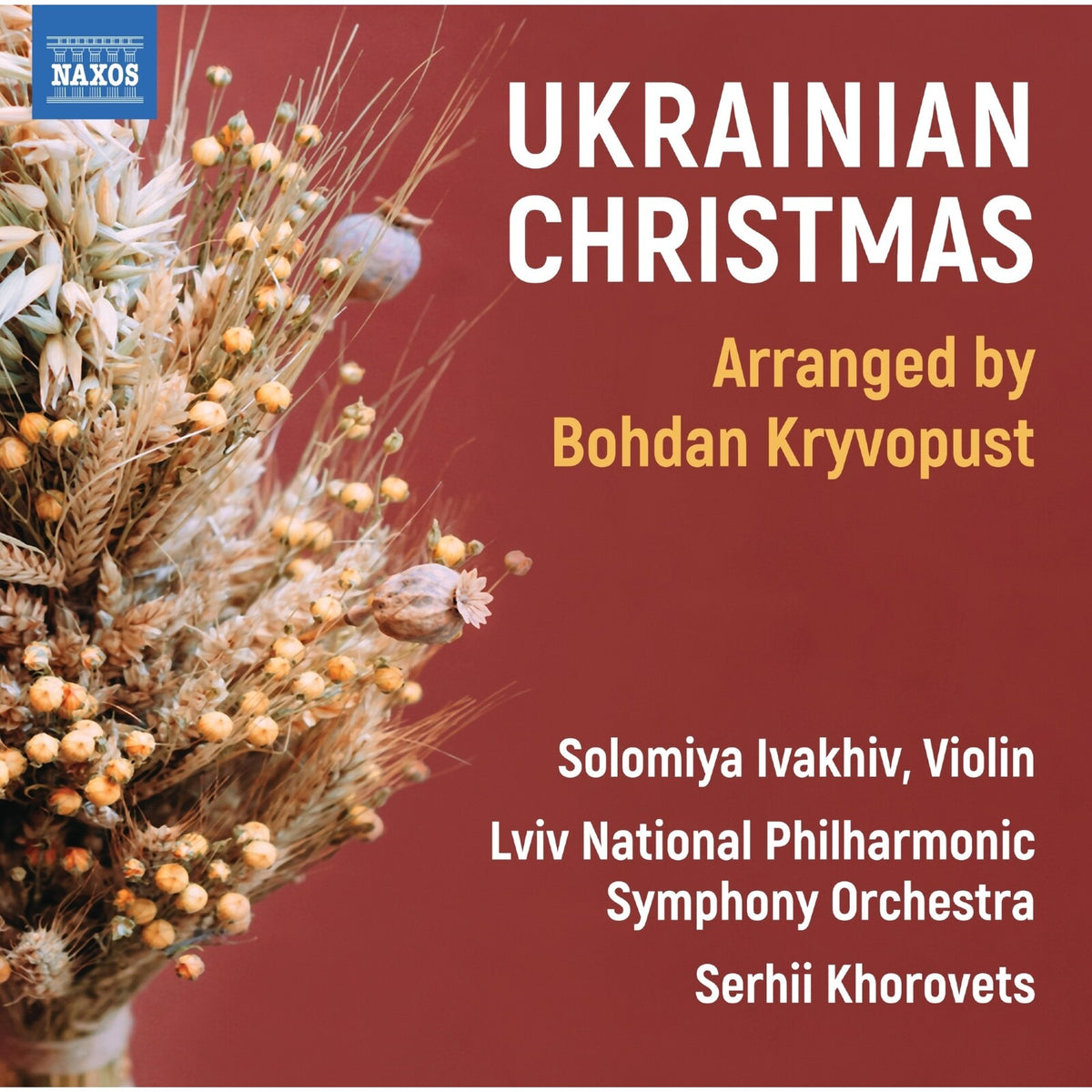 CD cover for “Ukrainian Christmas” featuring dried flowers and text.