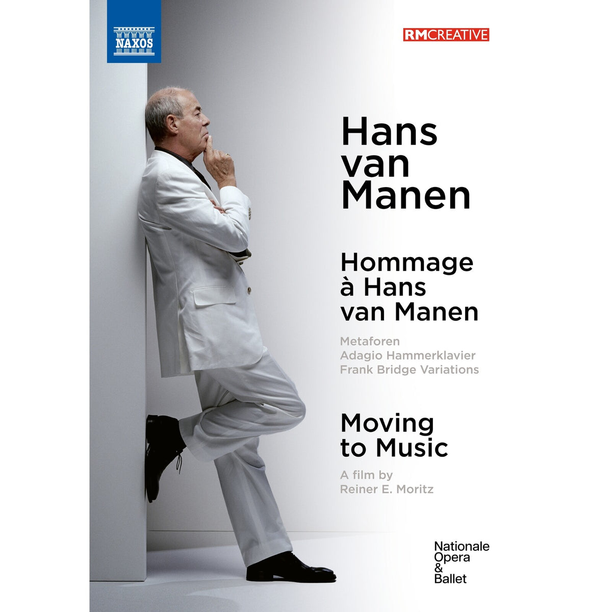 DVD cover featuring Hans van Manen in a suit, facing left.