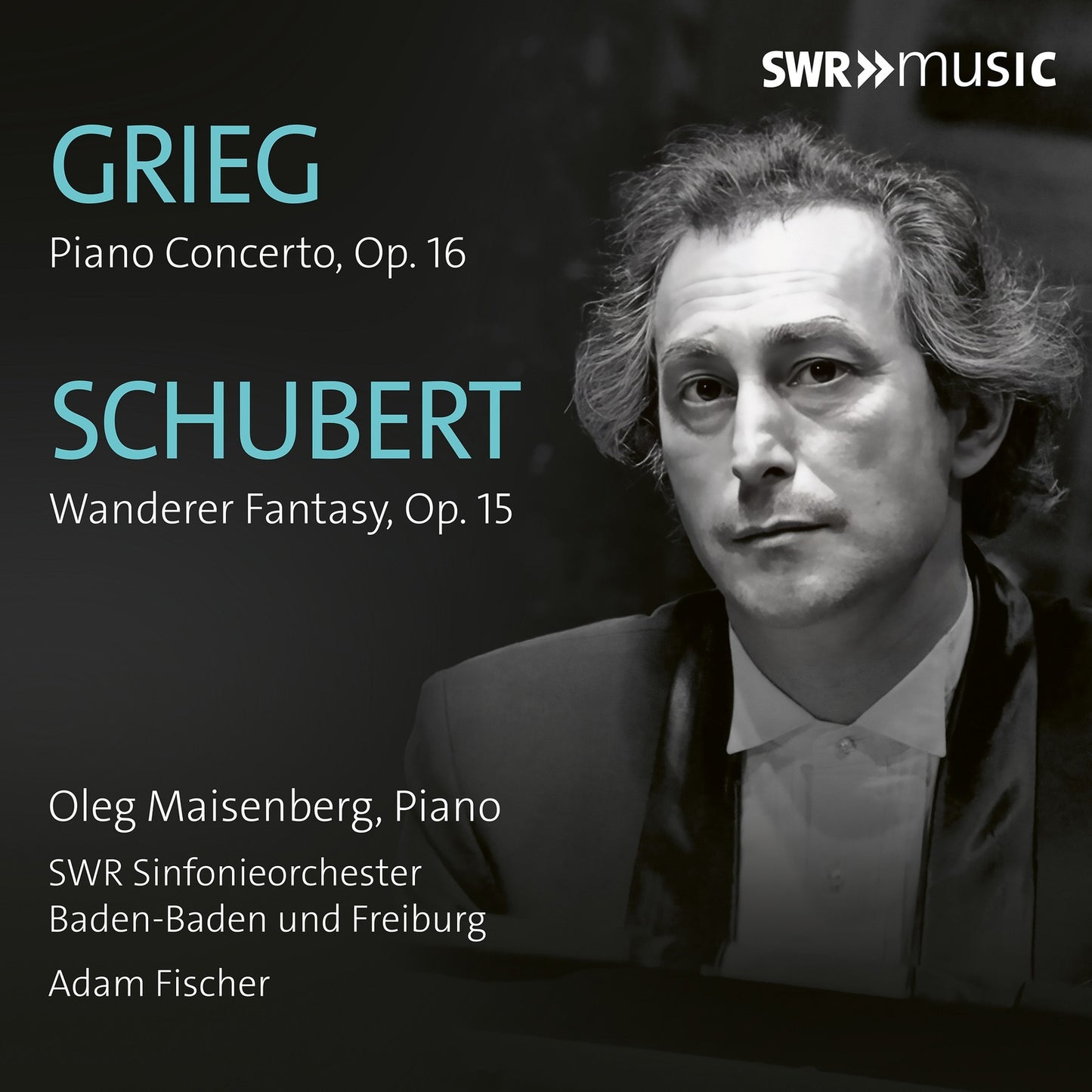 CD cover featuring pianist Oleg Maisenberg and composers Grieg and Schubert.
