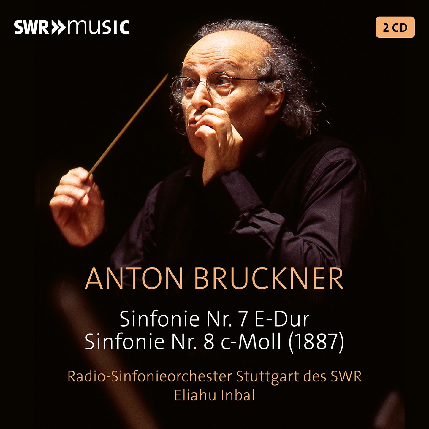 CD cover featuring conductor Elihau Inbal and text for Bruckner symphonies.