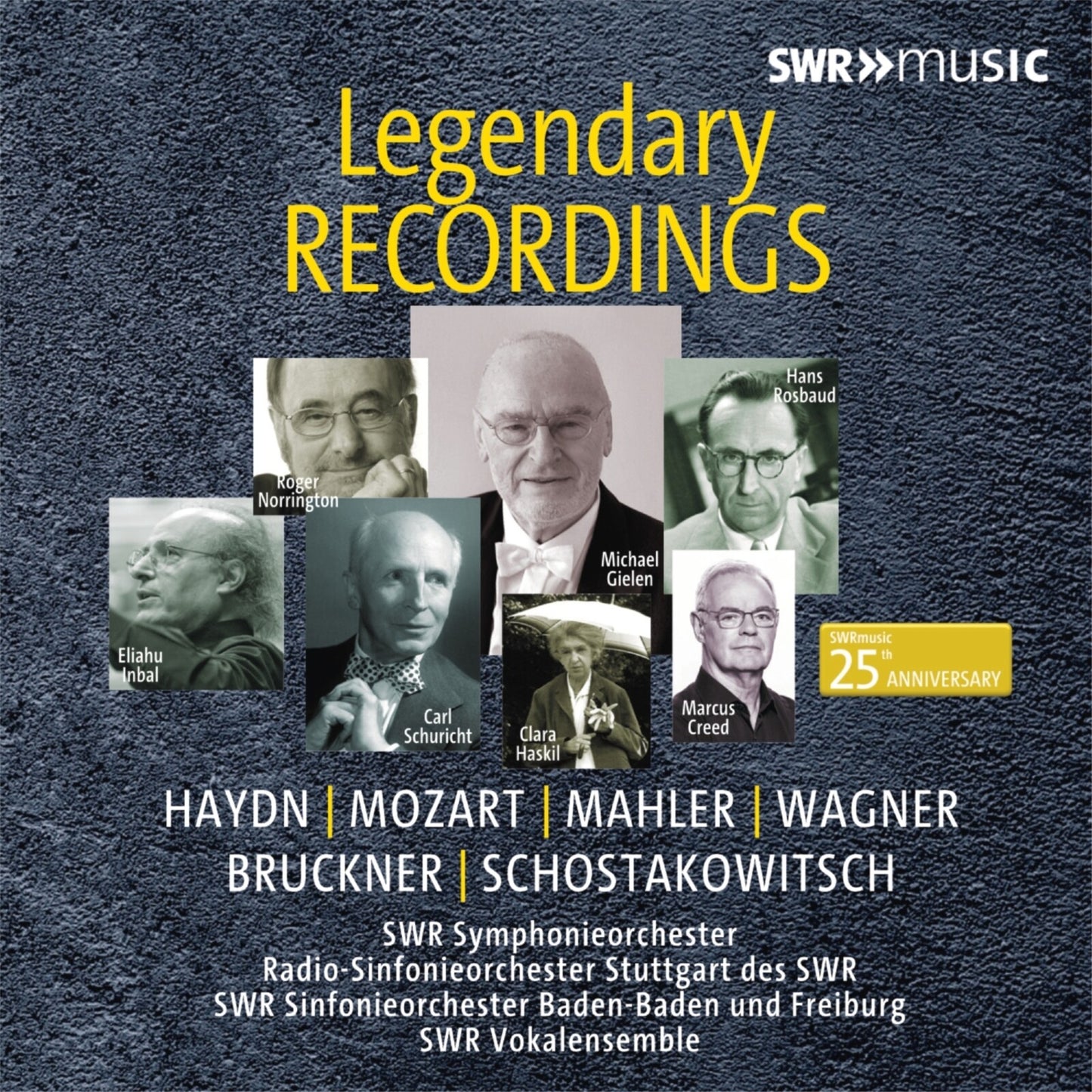 CD cover featuring portraits of classical musicians and composers’ names.