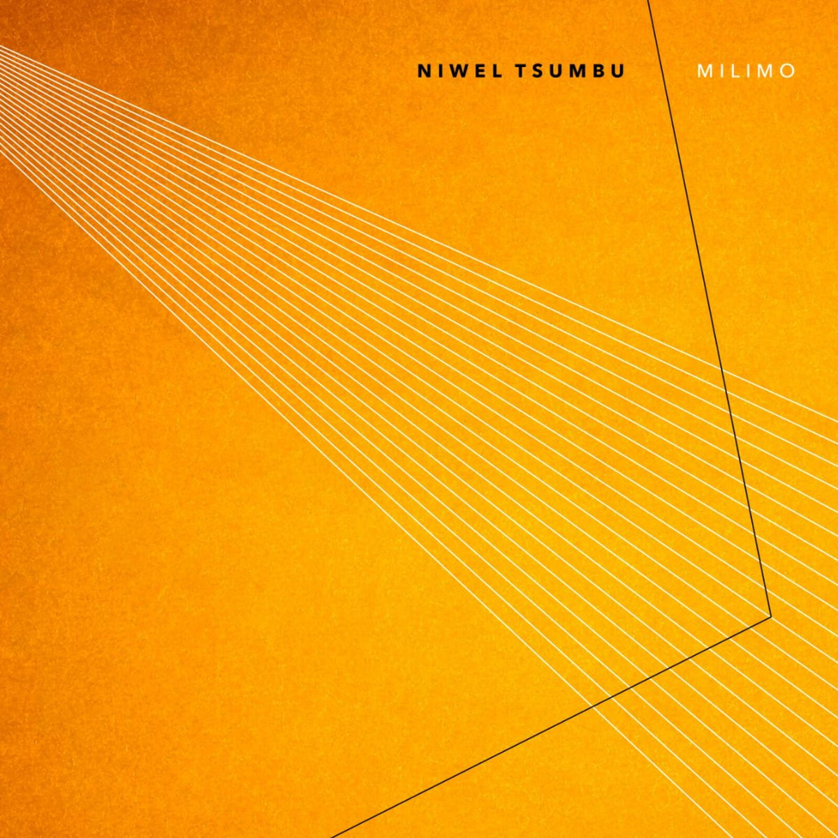 Orange CD cover with white lines and text reading "Niwel Tsumbu - Milimo".