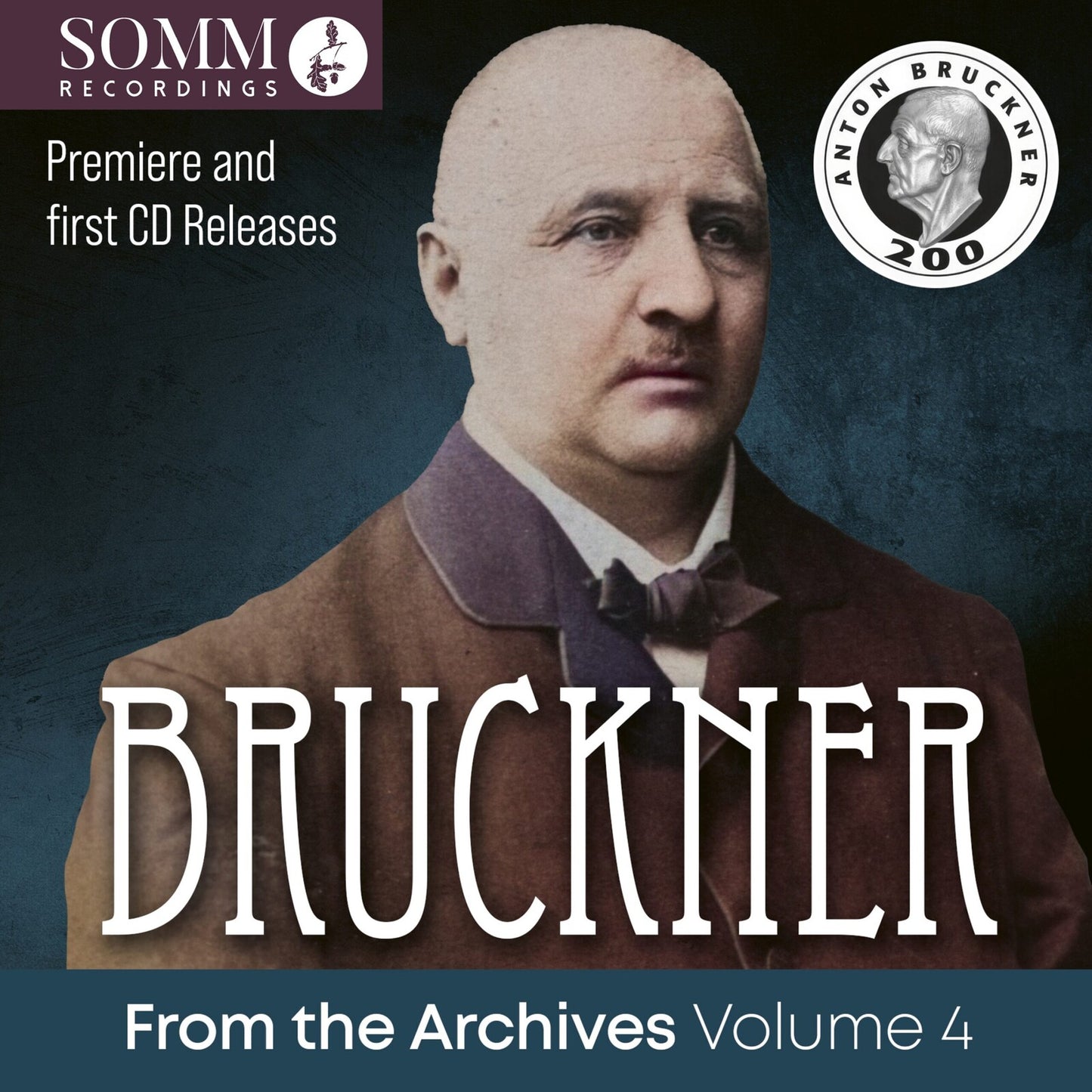 CD cover for Bruckner’s music featuring a portrait of Anton Bruckner.