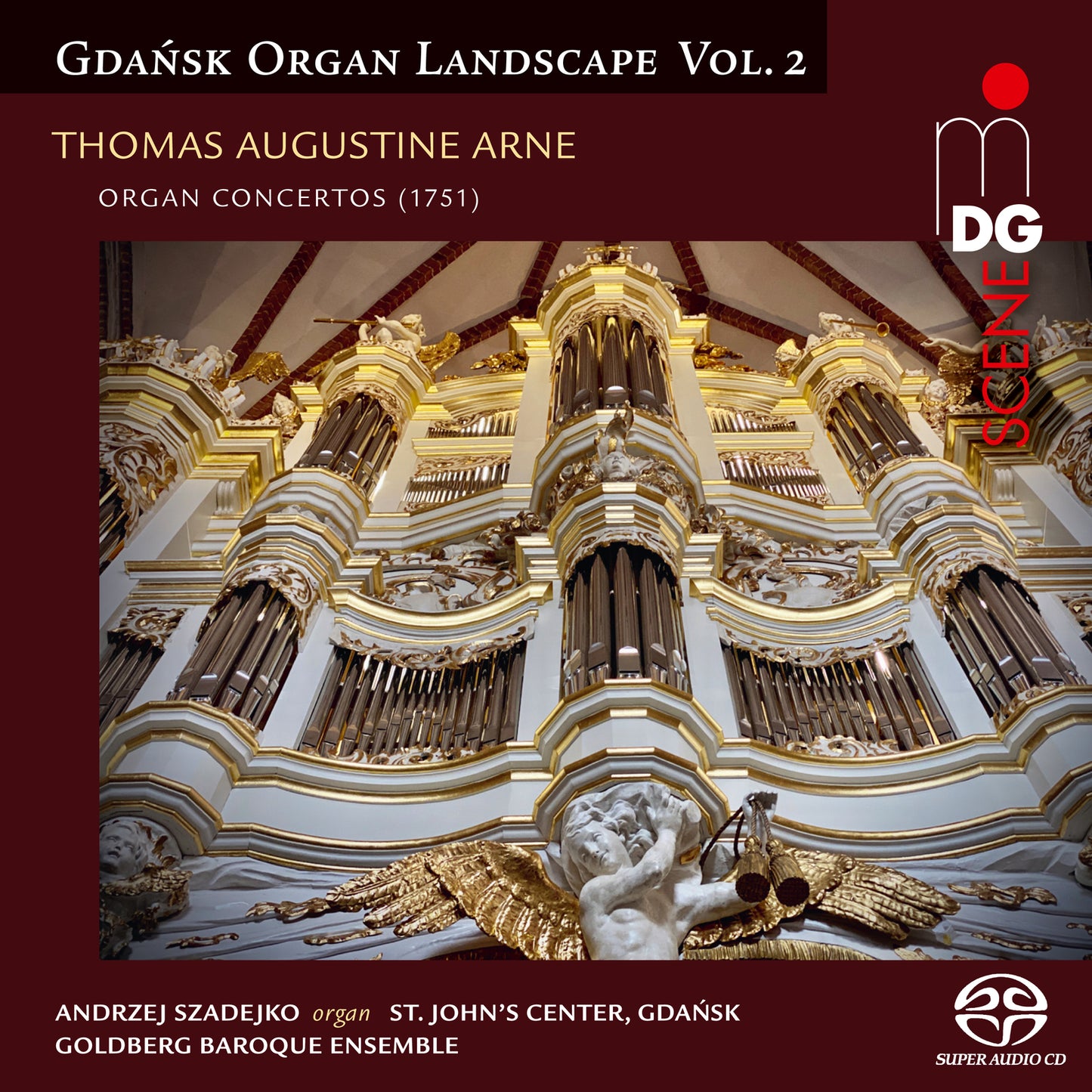 CD cover: ornate white and gold organ pipes, sculpture detail.