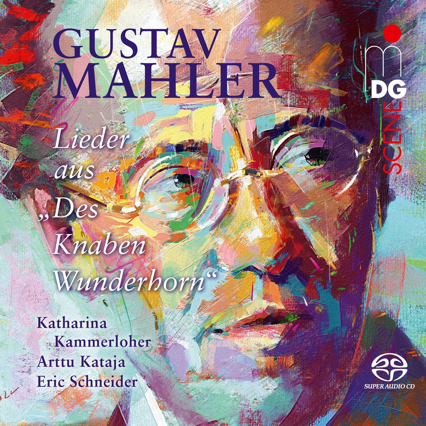 CD cover: colorful portrait of a woman’s face with text details.