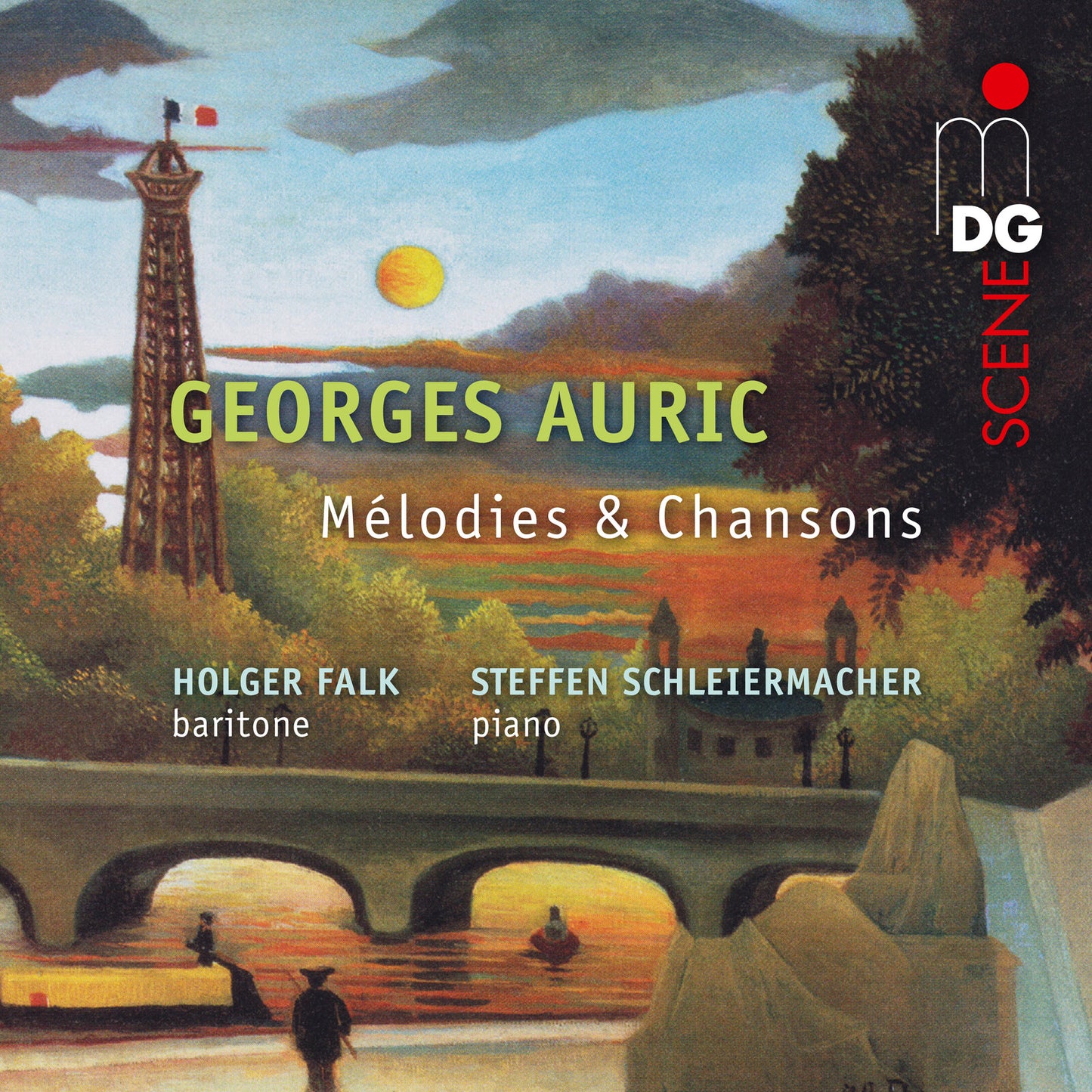 CD cover: Georges Auric's "Melodies & Chansons" with a Parisian landscape.