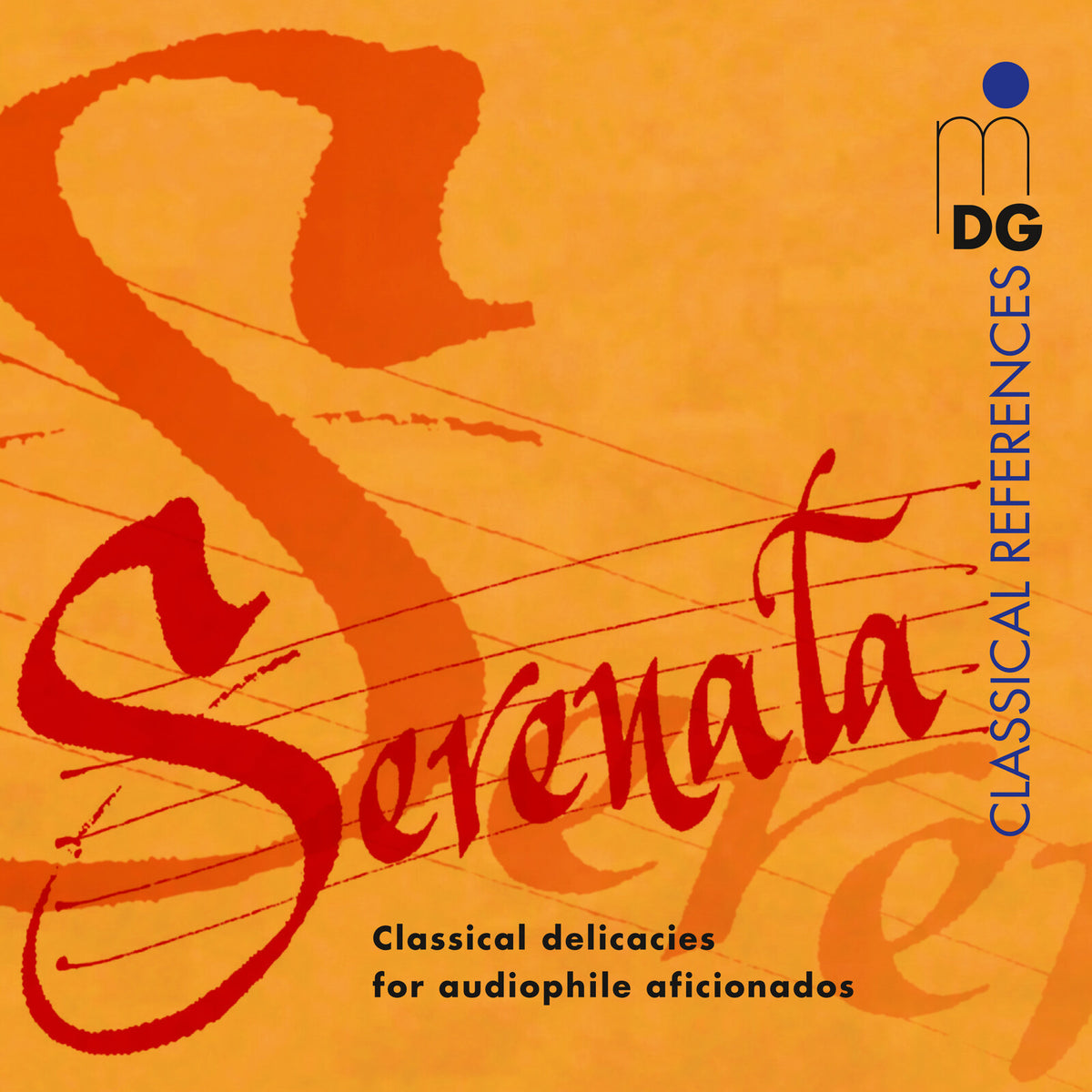 CD cover for “Una Bella Serenata” with orange background and script text.