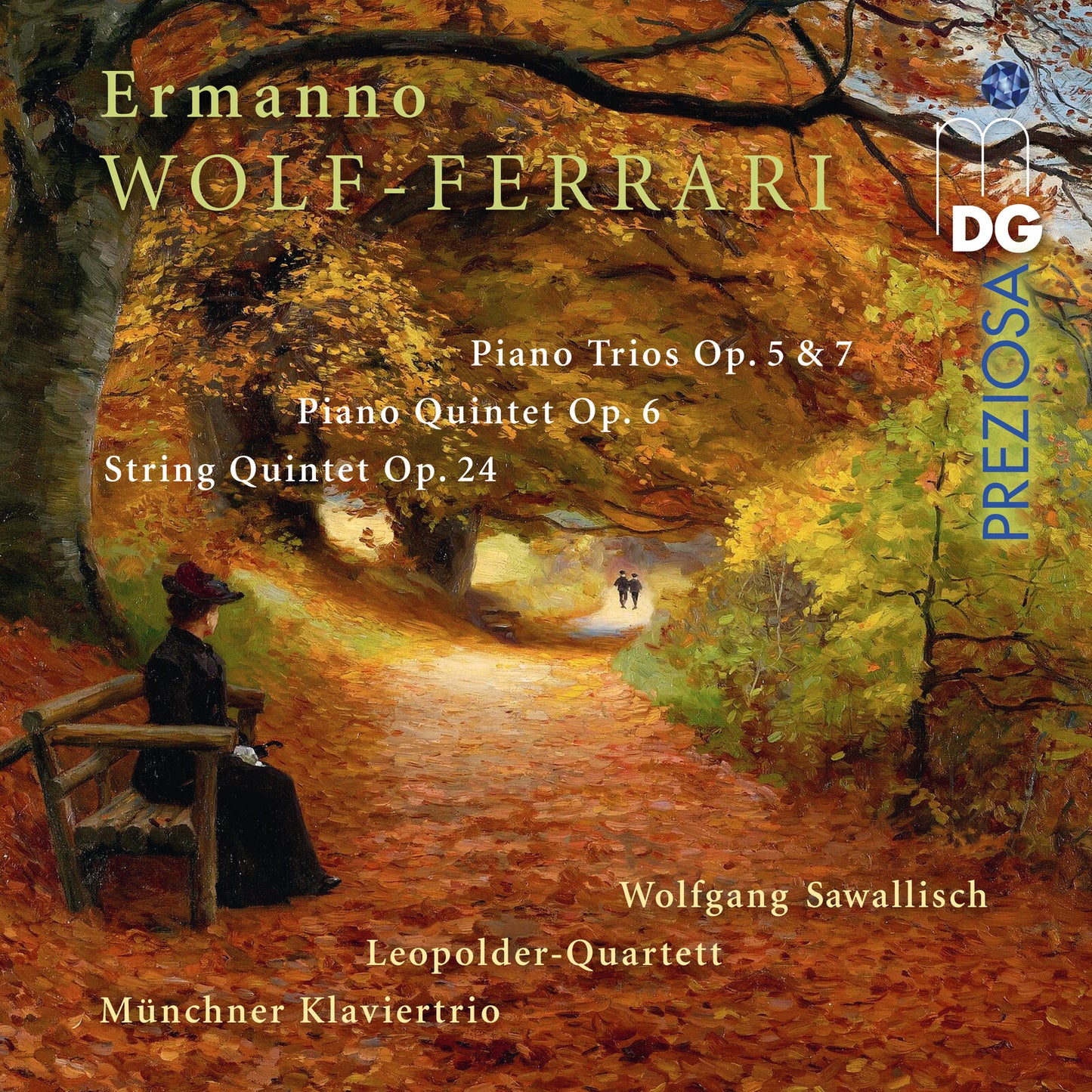 CD cover featuring a painting of a path through autumnal trees.