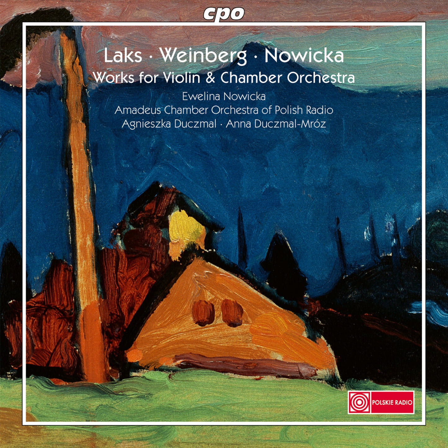 CD cover with abstract blue painting of trees and text details.