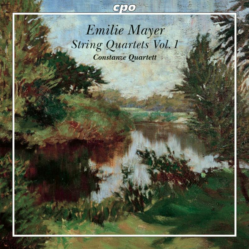 CD cover: Impressionistic painting of trees and water, text “Emilie Mayer”.