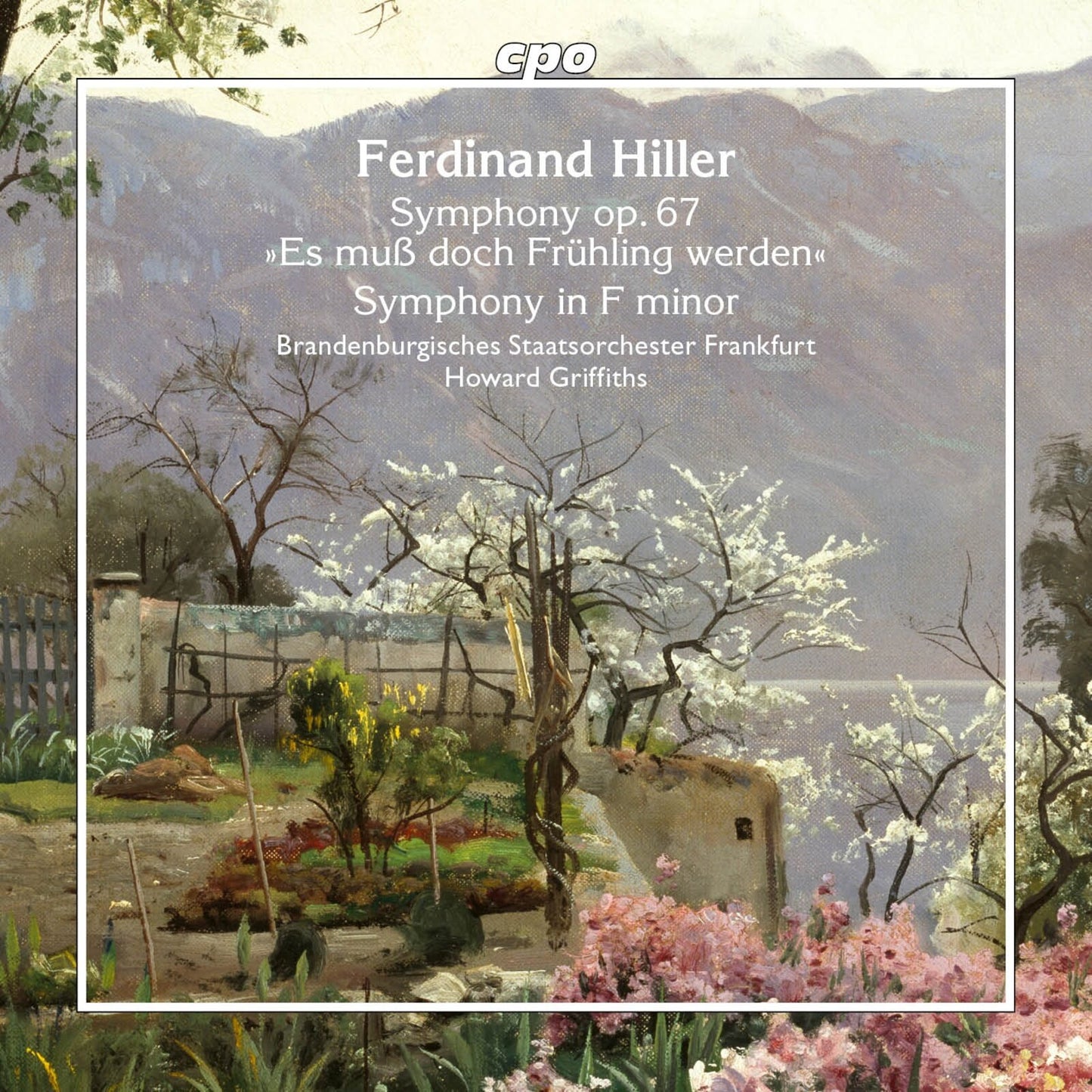 CD cover: landscape painting with text naming composer Ferdinand Hiller.