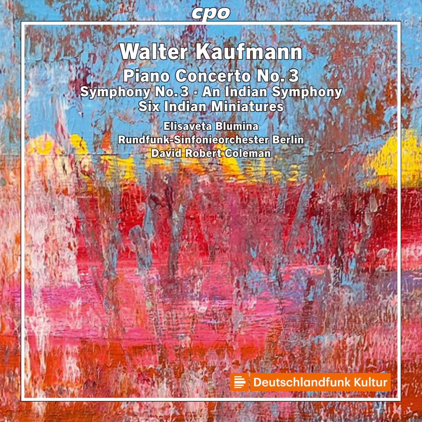 CD cover for Walter Kaufmann’s Piano Concerto No. 3 with abstract art.