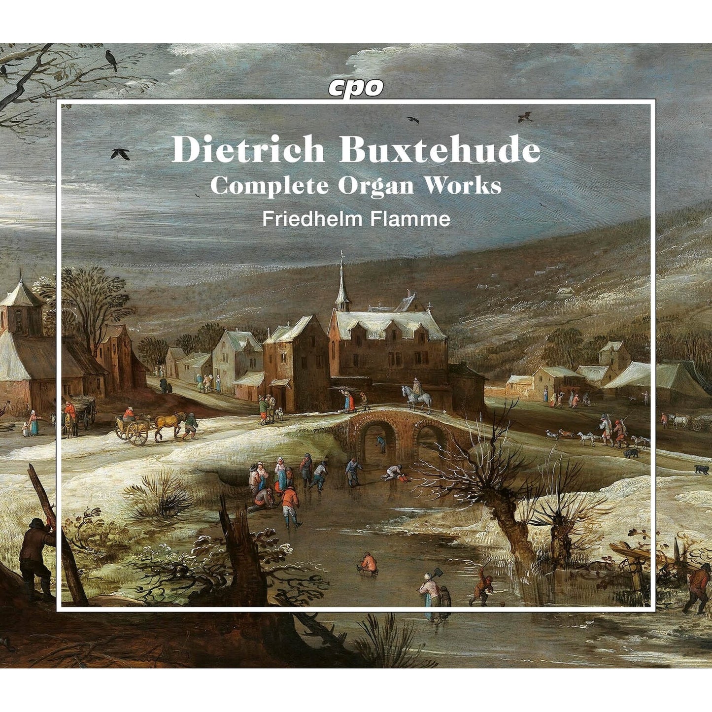 CD cover: winter landscape painting with text “Dietrich Buxtehude” and “Friedhelm Flamme”.