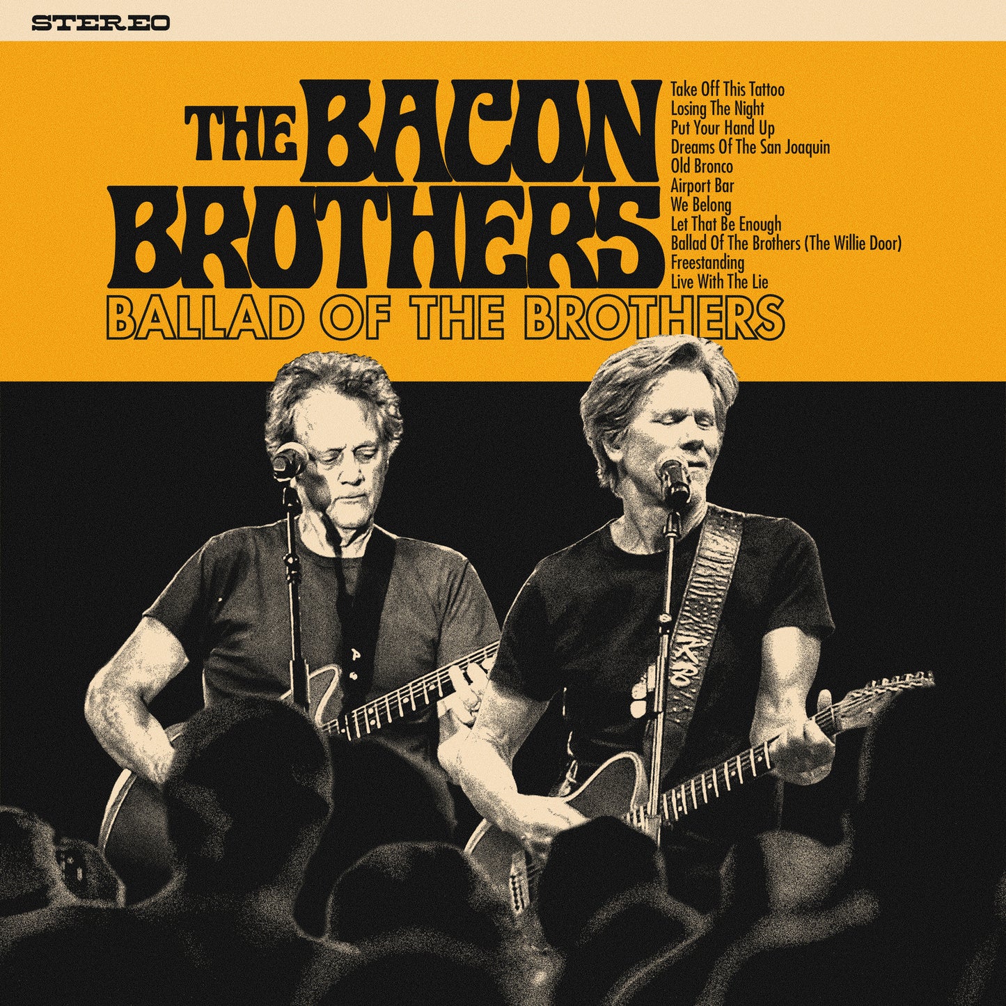 Album cover for The Bacon Brothers’ “Ballad Of The Brothers” featuring two musicians.