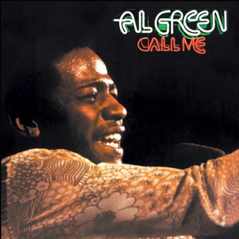 Album cover featuring a close-up of Al Green singing in a patterned shirt.