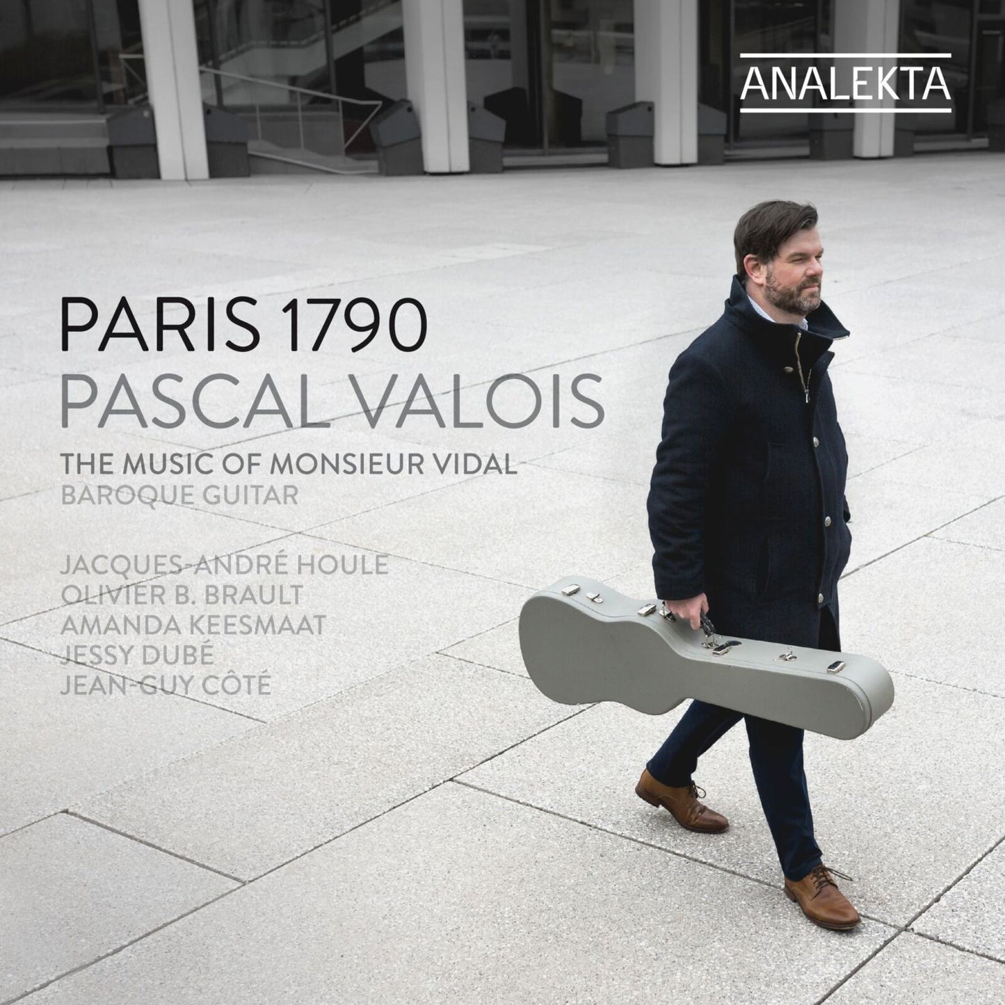 CD cover: Man with guitar case, text “Paris 1790, Pascal Valois.”