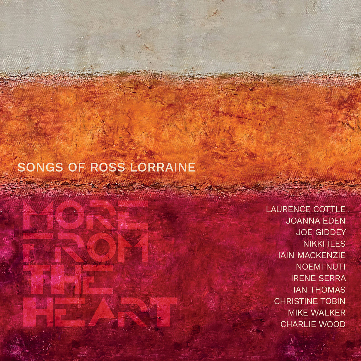 CD cover for Ross Lorraine’s “More From The Heart” with textured background.