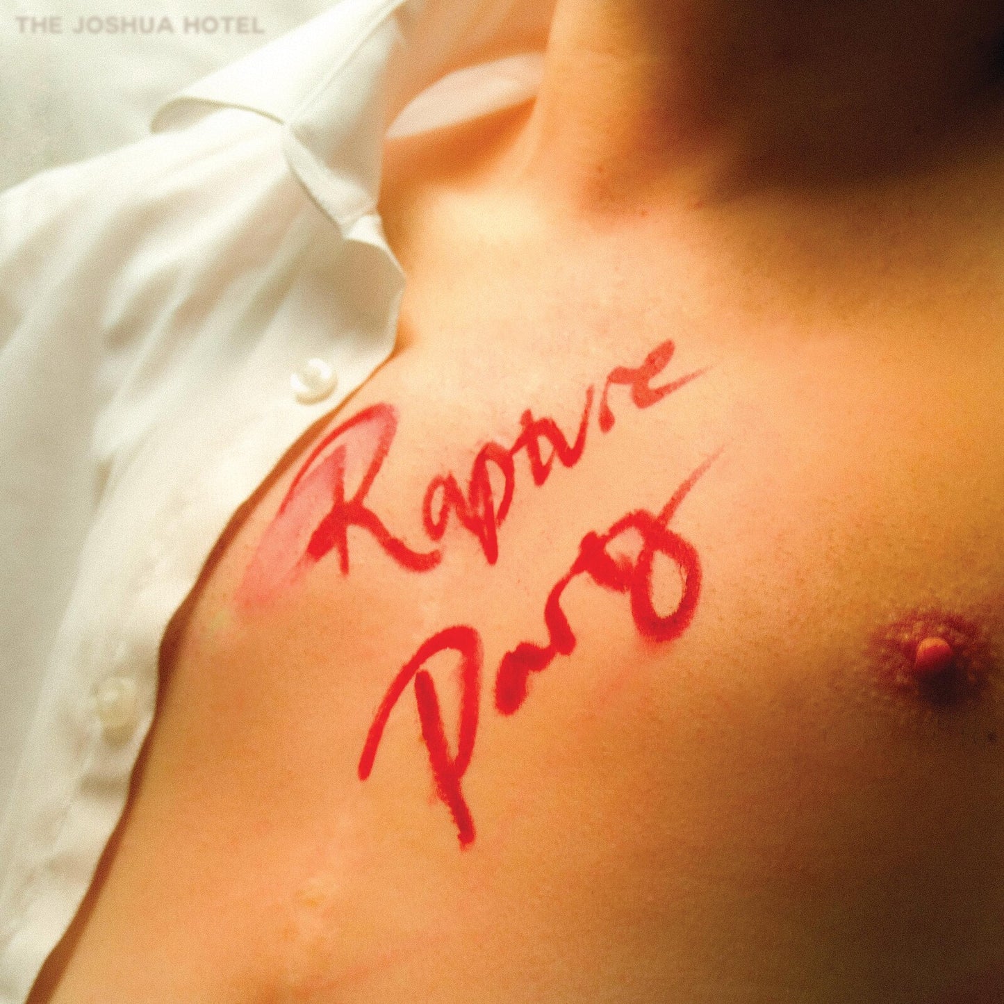 Album cover: torso with red writing "Rapture Party" on skin.