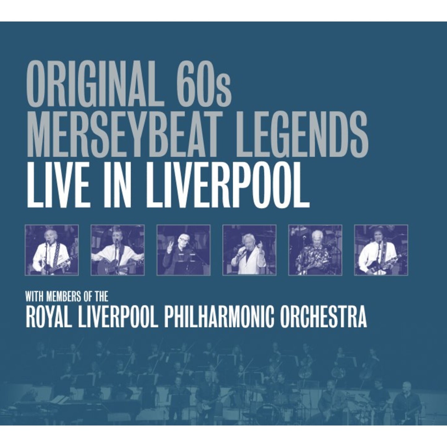 CD cover: "Original 60s Merseybeat Legends - Live In Liverpool" with musician portraits.