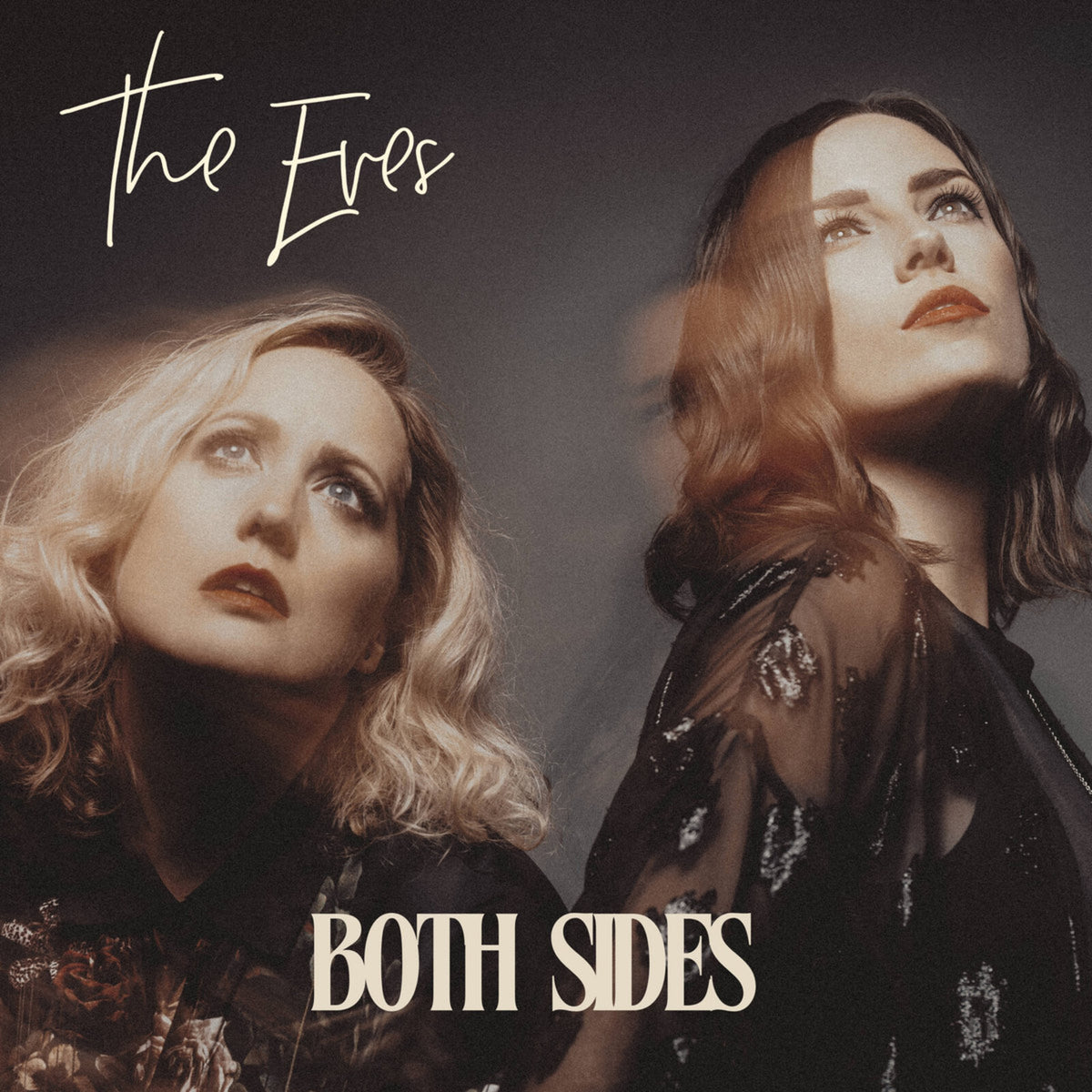 Album cover for "Both Sides" by The Eves, featuring two women’s portraits.