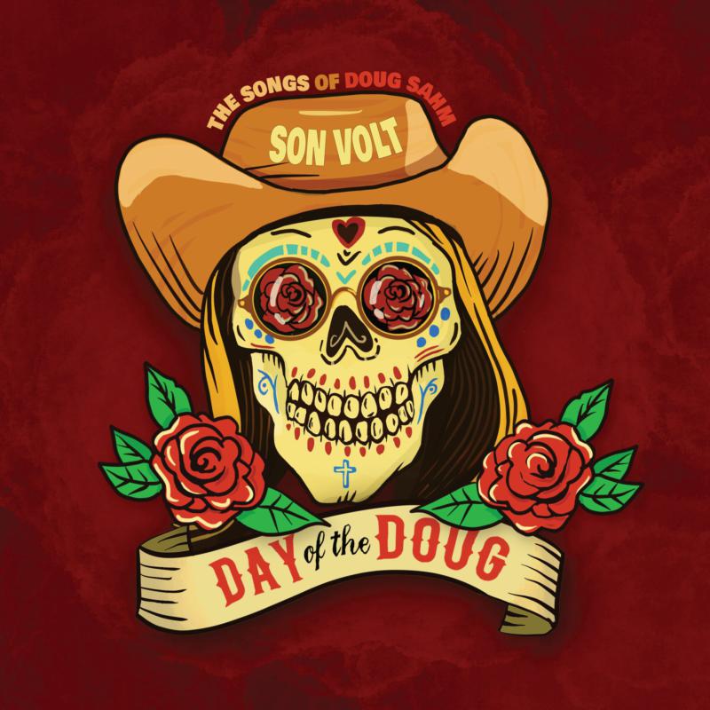 Son Volt album cover: skull with cowboy hat and roses.