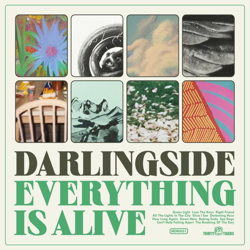 Album cover for Darlingside’s “Everything Is Alive” with collage imagery.