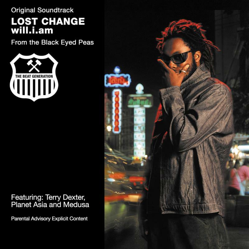 will.i.am "Lost Change" CD cover with artist portrait and city lights.