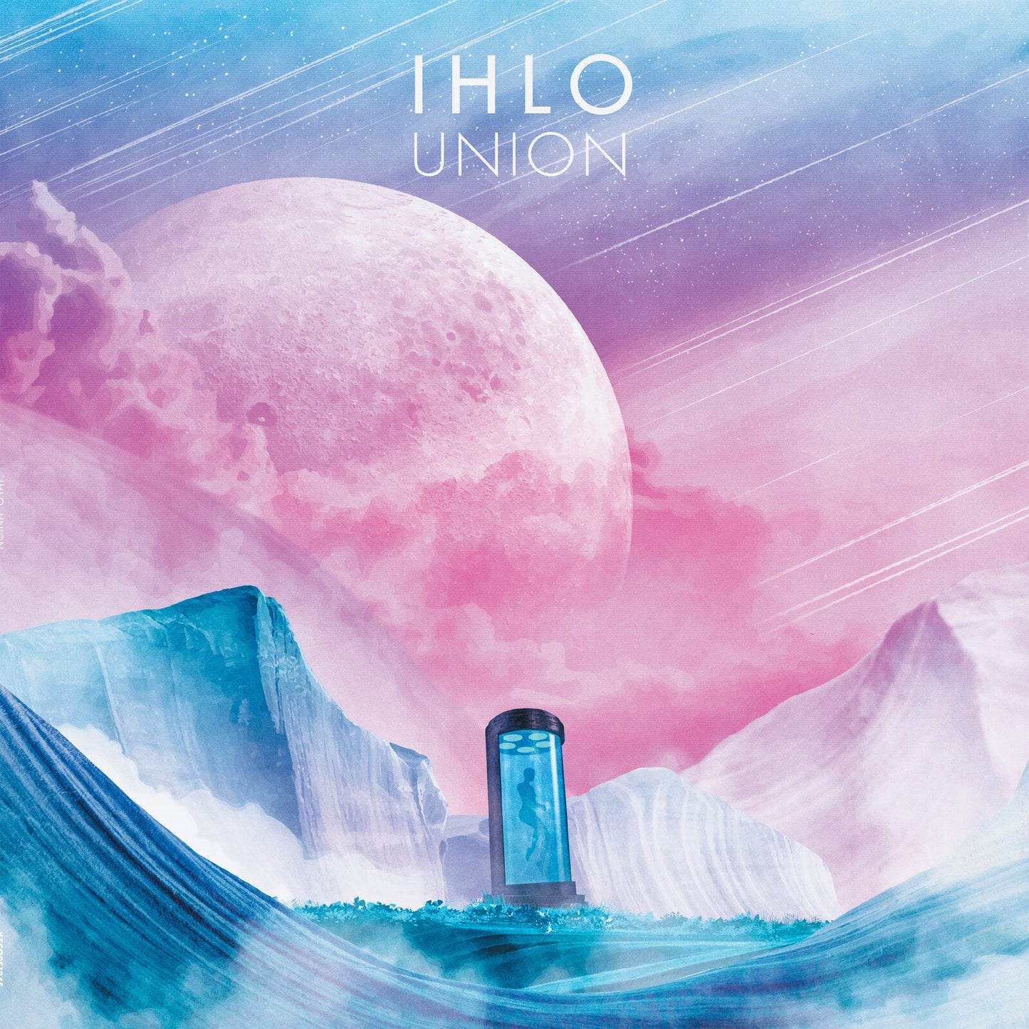 Album cover for Ihlo’s “Union” featuring a landscape with a glowing orb.