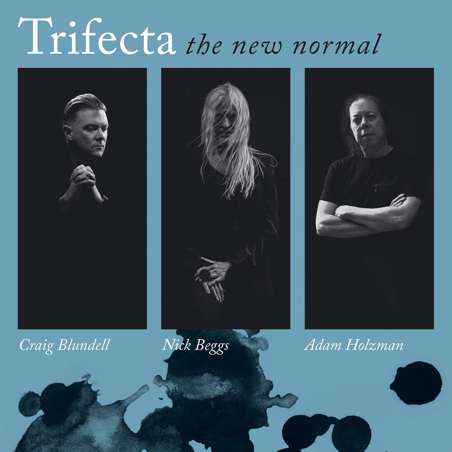 CD cover featuring black and white portraits of three men and names below.