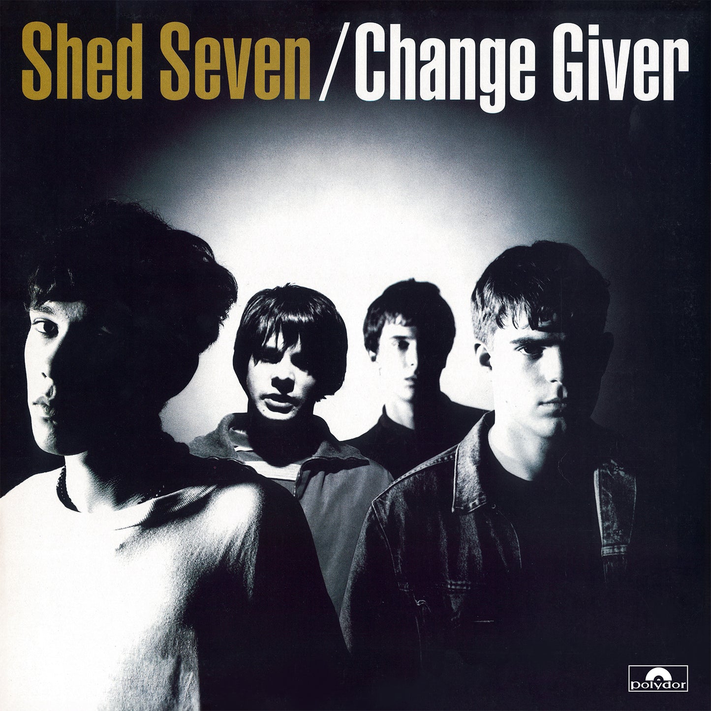 Shed Seven’s “Change Giver” vinyl album cover featuring a band portrait.