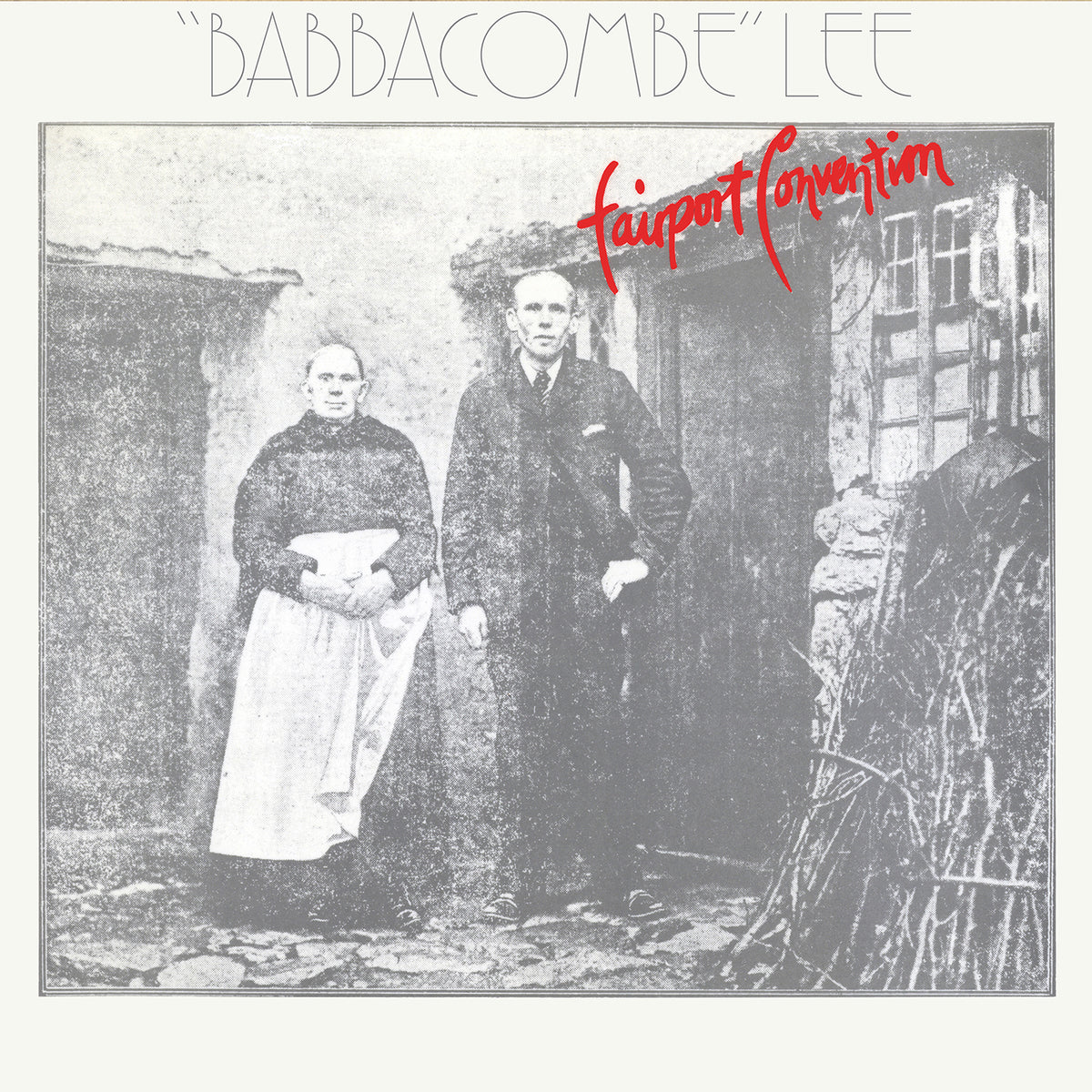 Fairport Convention album cover: grainy black and white photo of two figures.